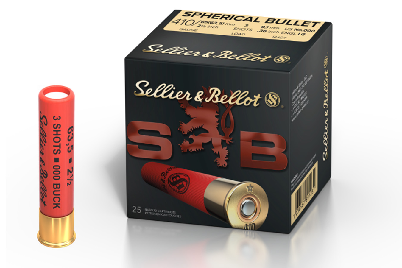 SELLIER AND BELLOT 410 Bore 2 1/2 Inch 3-Pellet 000 Buckshot 25/Box